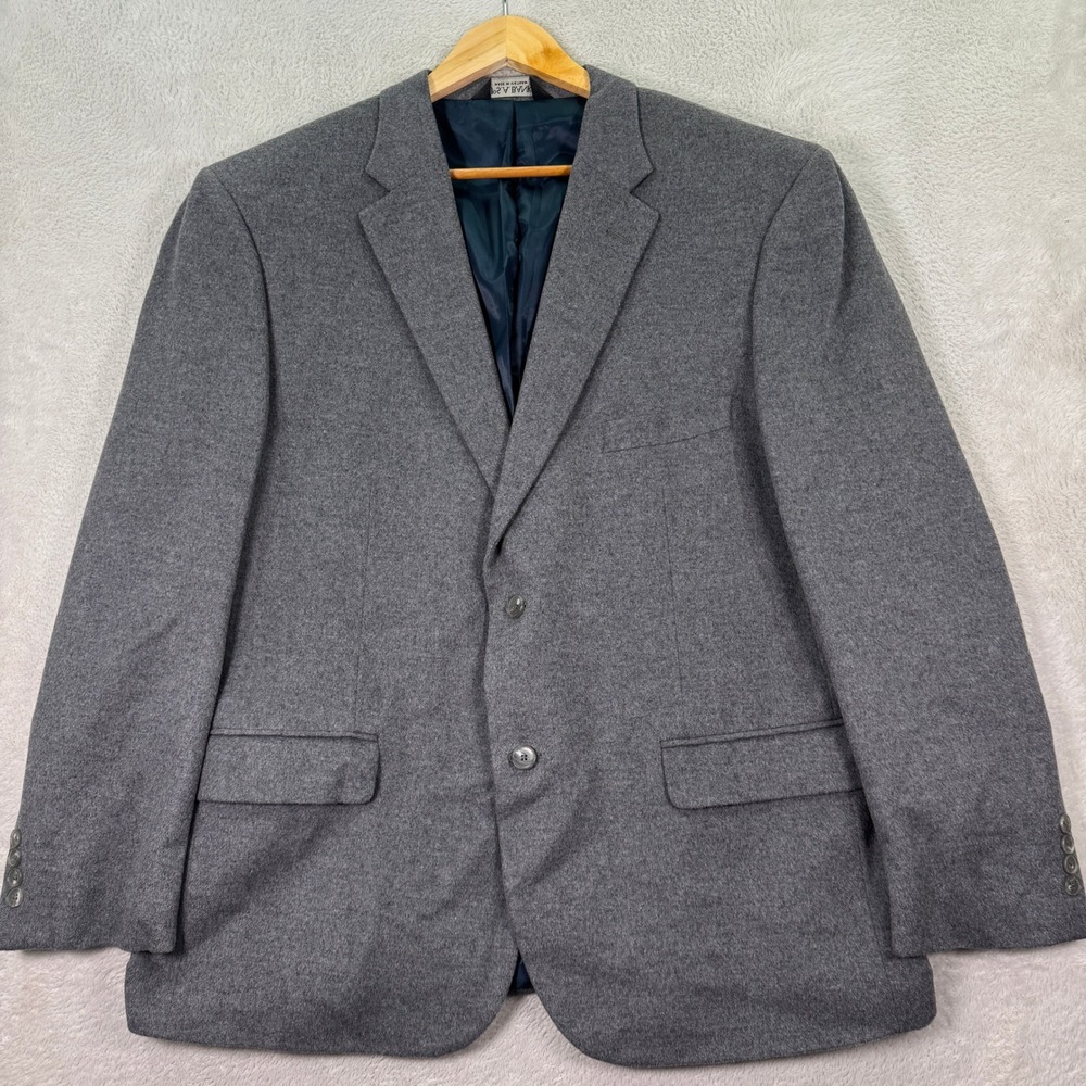 NEW Jos A Bank Tailored Fit Gray Wool/Silk Blend Blazer‎ Jacket Mens 48R Flannel